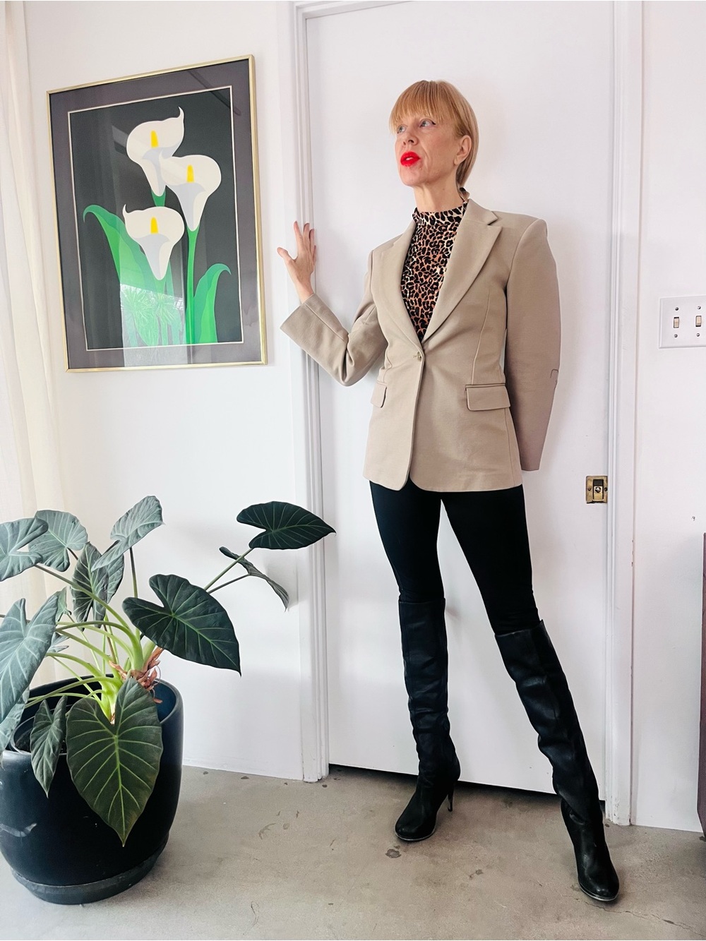 & Other Stories Light Beige Tailored Single-Button Blazer